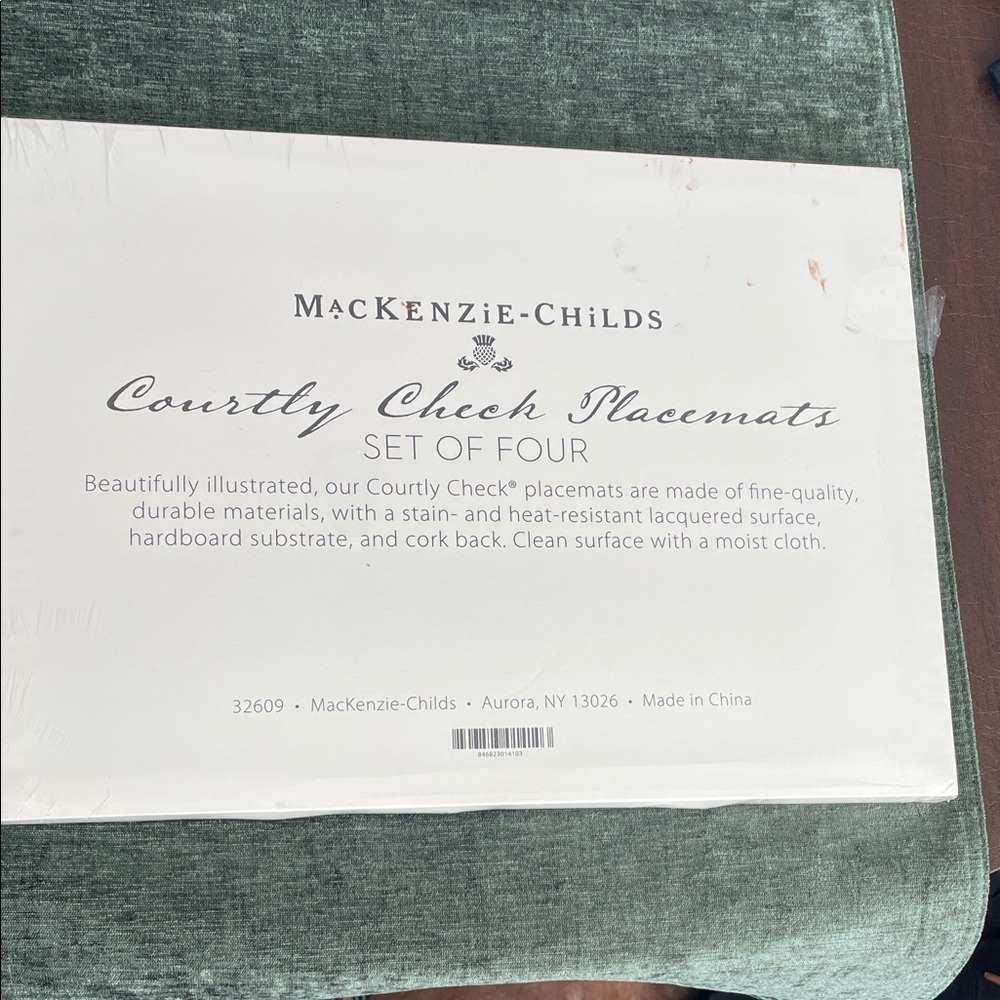 MacKenzie-Childs Courtly , set of four placements - Picture 2 of 2